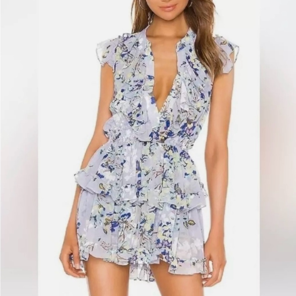 Beautiful flirty Misa Los Angeles lilac ruffle dress-Medium. Pristine condition.